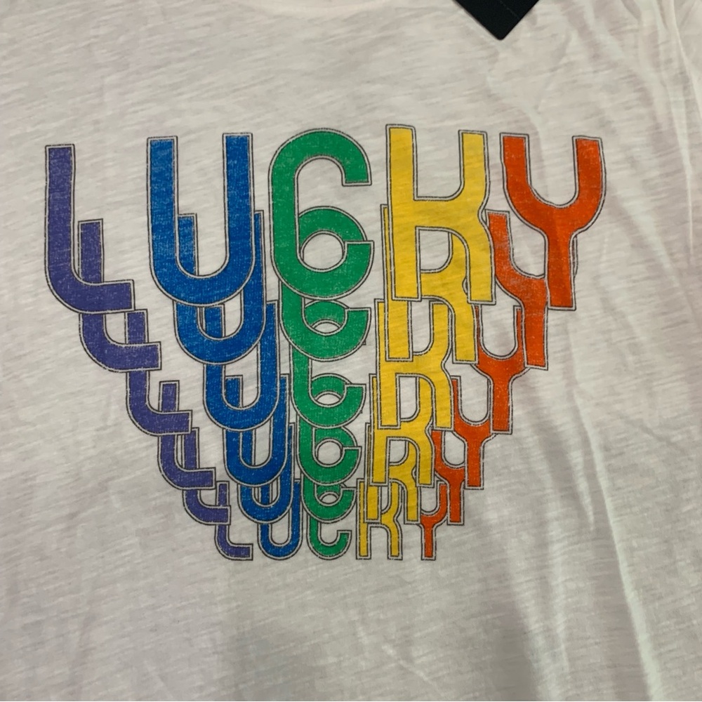 Lucky Brand rainbow pride LUCKY tee shirt. New with tags. LBGTQ+ NEW - Picture 3 of 8